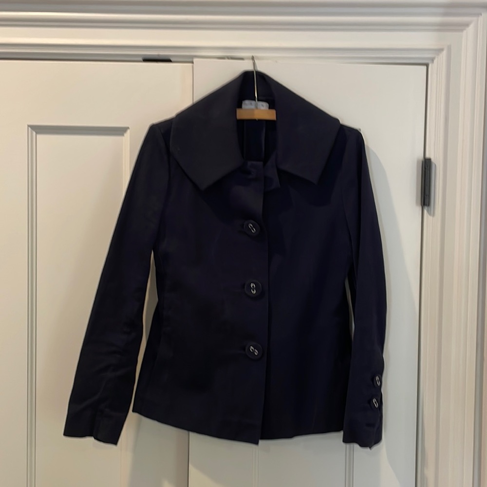 MARNI. Navy blue cotton jacket.